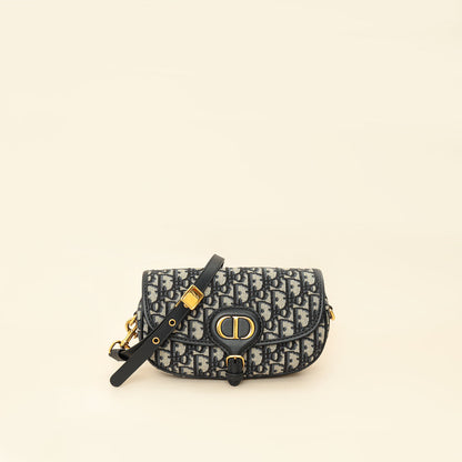 Christian Dior Navy Blue Oblique Bobby East-West Bag