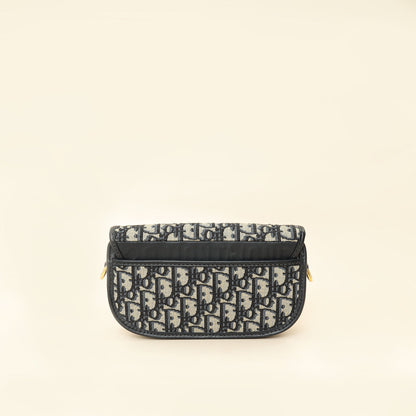Christian Dior Navy Blue Oblique Bobby East-West Bag