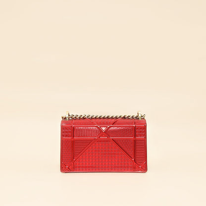 Christian Dior Red Micro Cannage Diorama Small Shoulder Bag