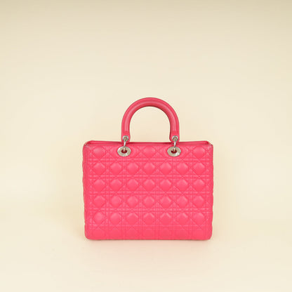 Christian Dior Pink Cannage Lady Dior Large Bag