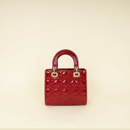 Christian Dior Red Lady Dior Small Bag