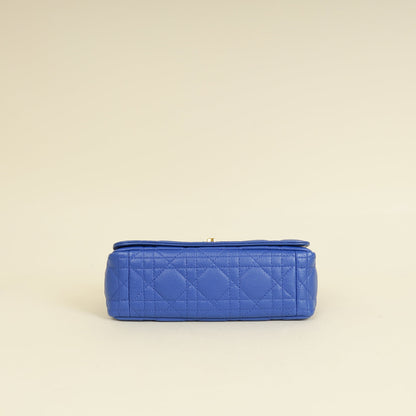 Christian Dior Royal Blue Caro Cannage Flap Small Bag