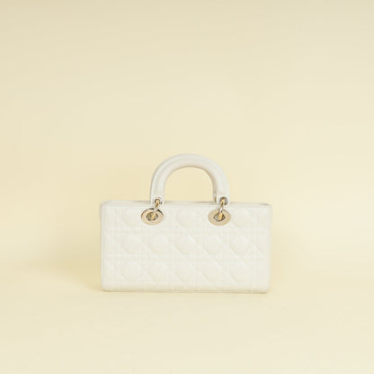 Christian Dior Latte White Lady D-Joy Cannage Medium Bag