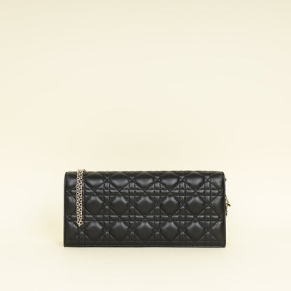 Christian Dior Black Lady Dior Convertible Chain Clutch