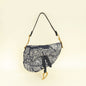 Christian Dior Navy Blue Toile De Jouy Saddle Medium Bag