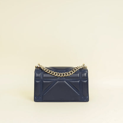 Christian Dior Navy Blue Diorama Small Flap Bag