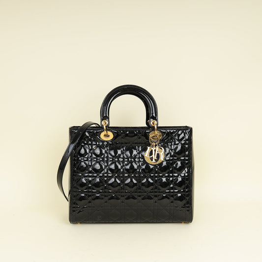 Dior Lady Dior Leather Handbag Style 104