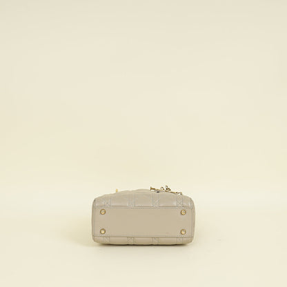 Christian Dior Beige Lady Dior Mini Chain Dragonfly Bag
