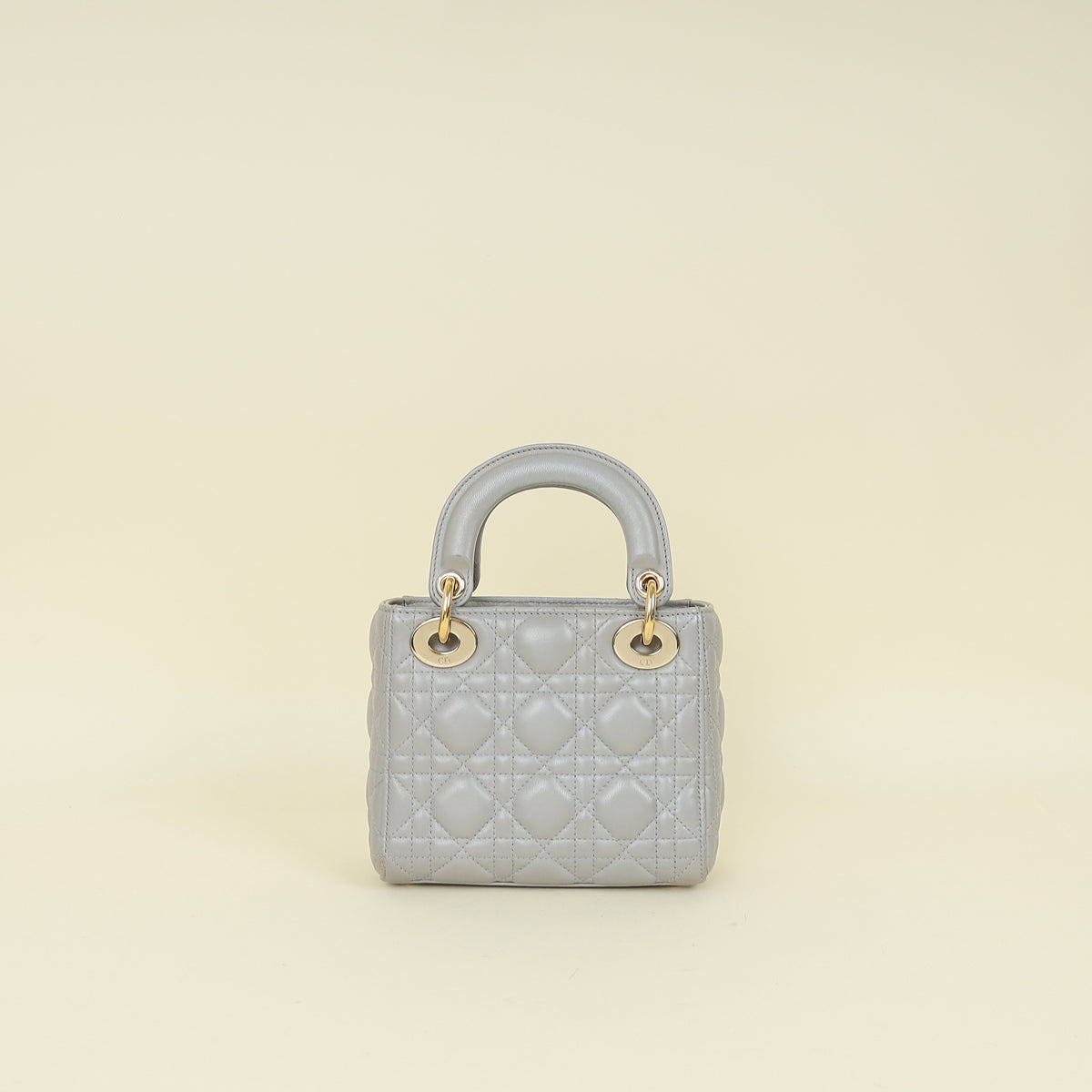 Christian Dior Grey Lady Dior Mini Chain Bag