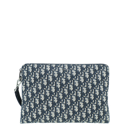 Christian Dior Navy Blue Oblique Pouch