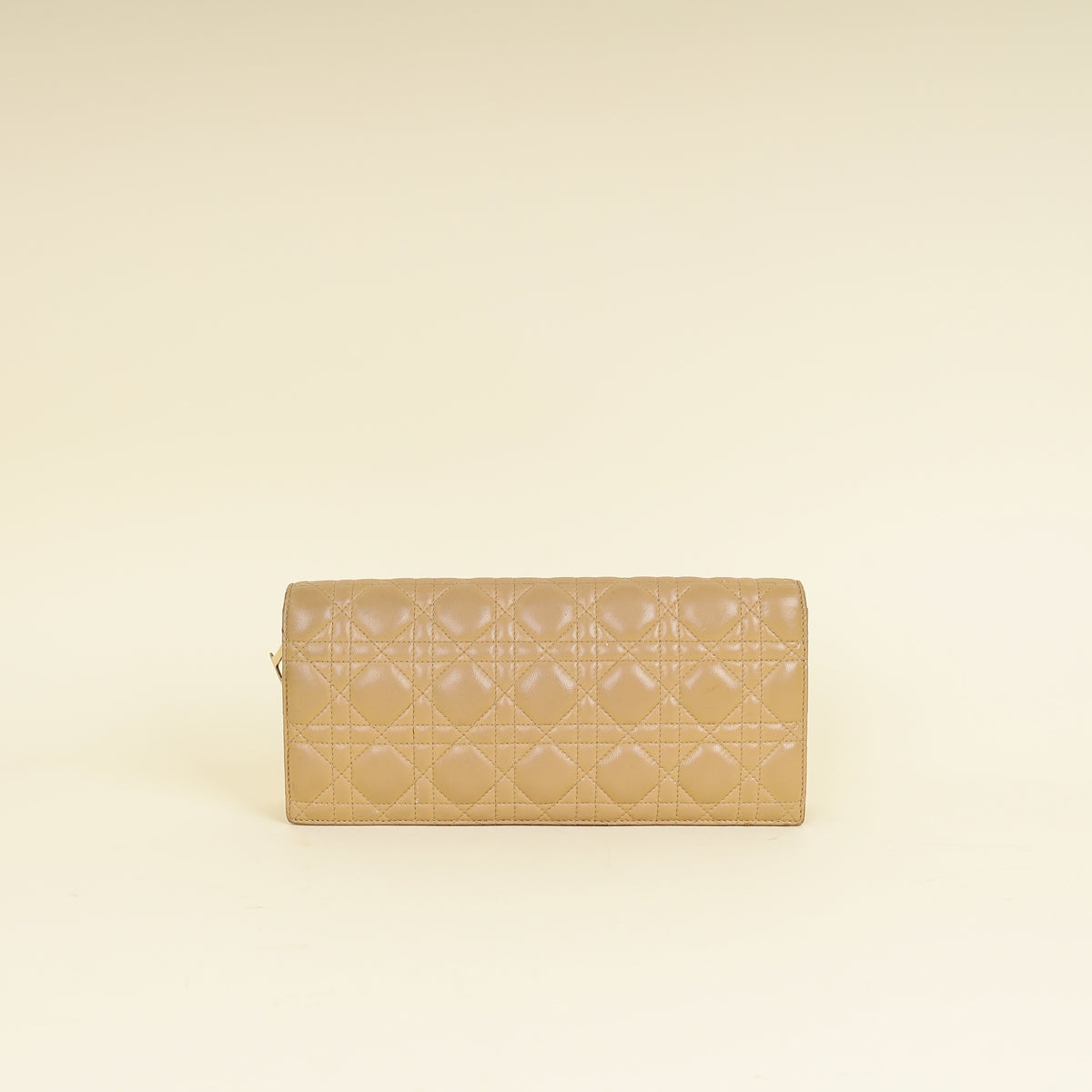 Christian Dior Beige Lady Dior Convertible Chain Clutch