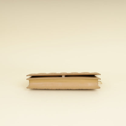 Christian Dior Beige Lady Dior Convertible Chain Clutch