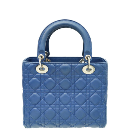 Dior Lady Dior Leather Handbag Blue