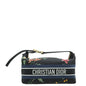Christian Dior Black Multicolor Petites Fleurs Print Diortravel Nomad Medium Pouch