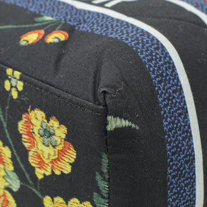 Christian Dior Black Multicolor Petites Fleurs Print Diortravel Nomad Medium Pouch