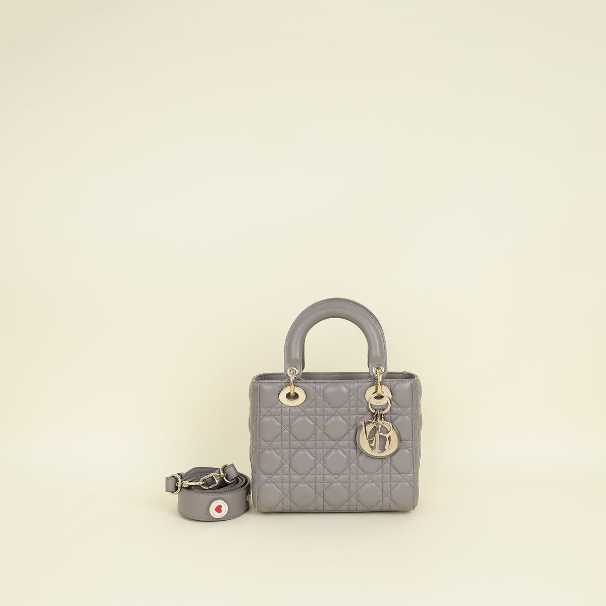 Christian Dior Grey My Abcdior Lady Dior Small Bag