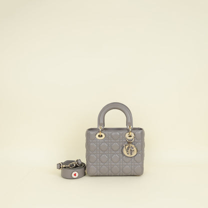 Christian Dior Grey My Abcdior Lady Dior Small Bag