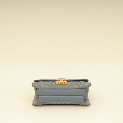 Christian Dior Bluish Grey Cannage Studded Dioraddict Flap Bag