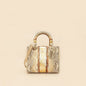 Christian Dior Bicolor Metallic Python Lady Dior Medium Bag