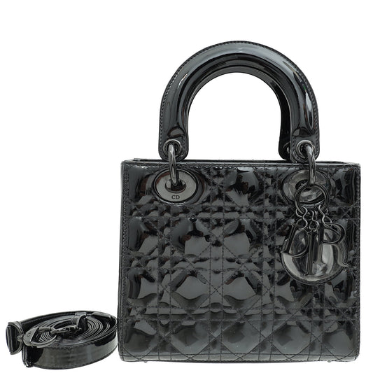Christian Dior So Black Ultra Glossy Lady Dior Small Bag