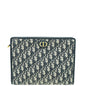 Christian Dior Navy Blue Oblique 30 Montaigne Medium Pouch