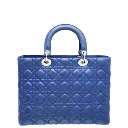 Christian Dior Blue Lady Dior Large Bag