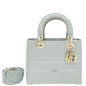 Christian Dior Grey Lady D-Lite Cannage Embroidery Medium Bag