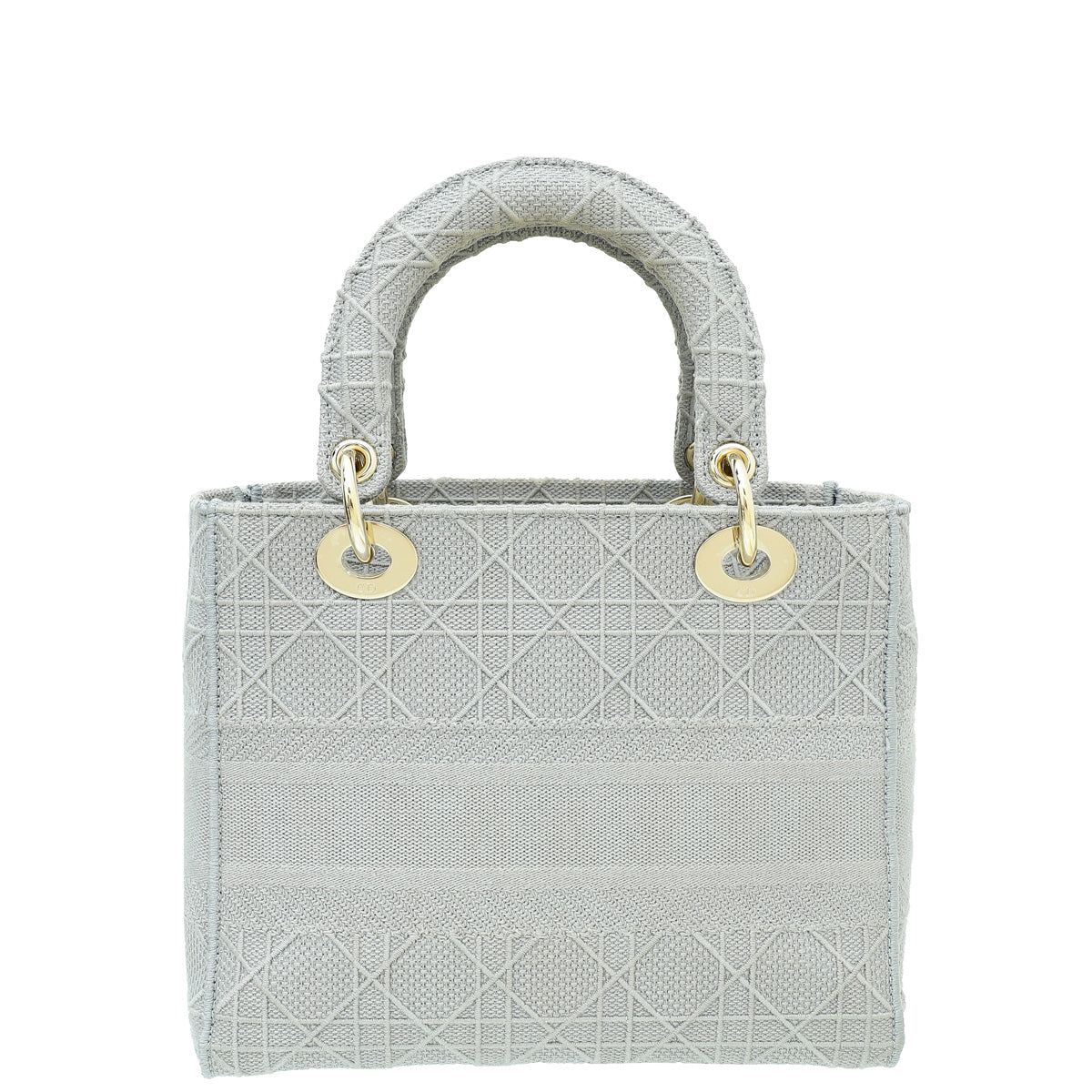 Christian Dior Grey Lady D-Lite Cannage Embroidery Medium Bag