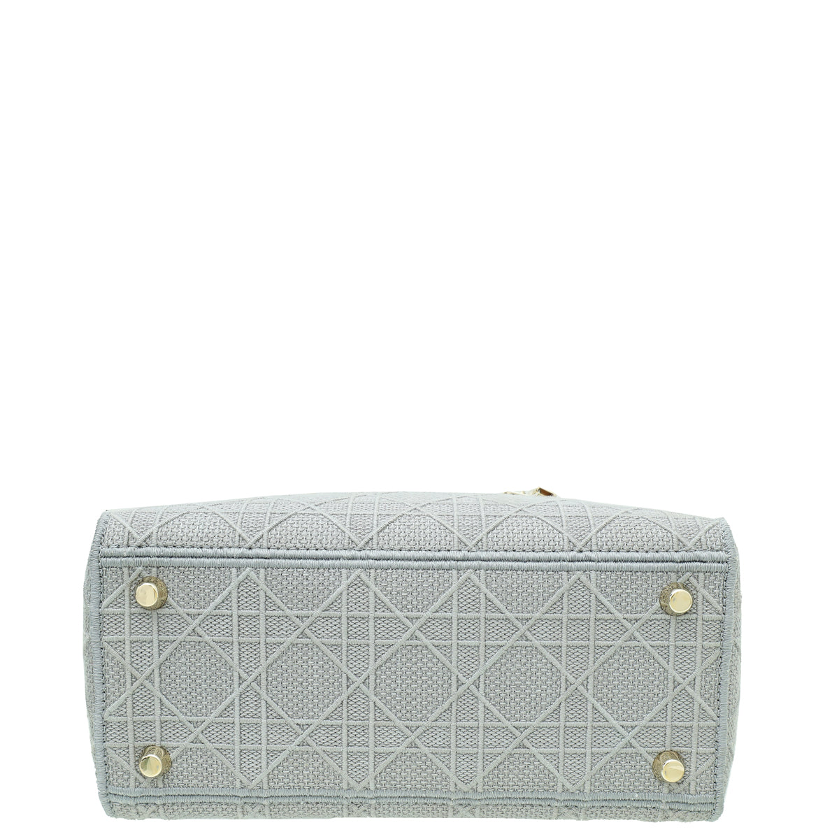 Christian Dior Grey Lady D-Lite Cannage Embroidery Medium Bag