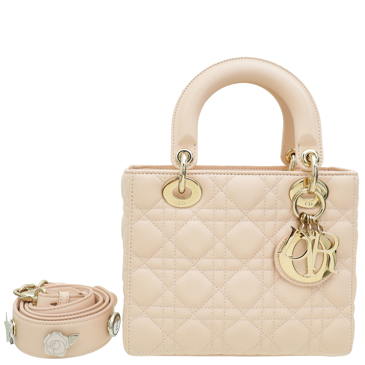 Christian Dior Light Peach Lady Dior Small My Abcdior Bag