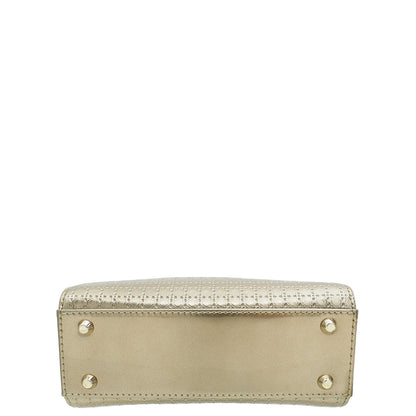 Christian Dior Champaign Lady Dior Microcannage Mini Chain Bag