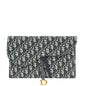 Christian Dior Navy Blue Oblique Saddle Pouch Clutch