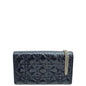 Christian Dior Indigo Blue Lady Dior Pouch With Chain
