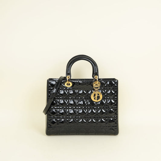 Dior Lady Dior Leather Handbag Style 108