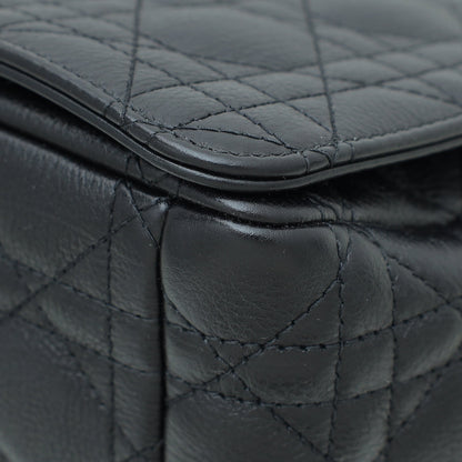 Christian Dior Black Caro Quilted Macrocannage Medium Bag