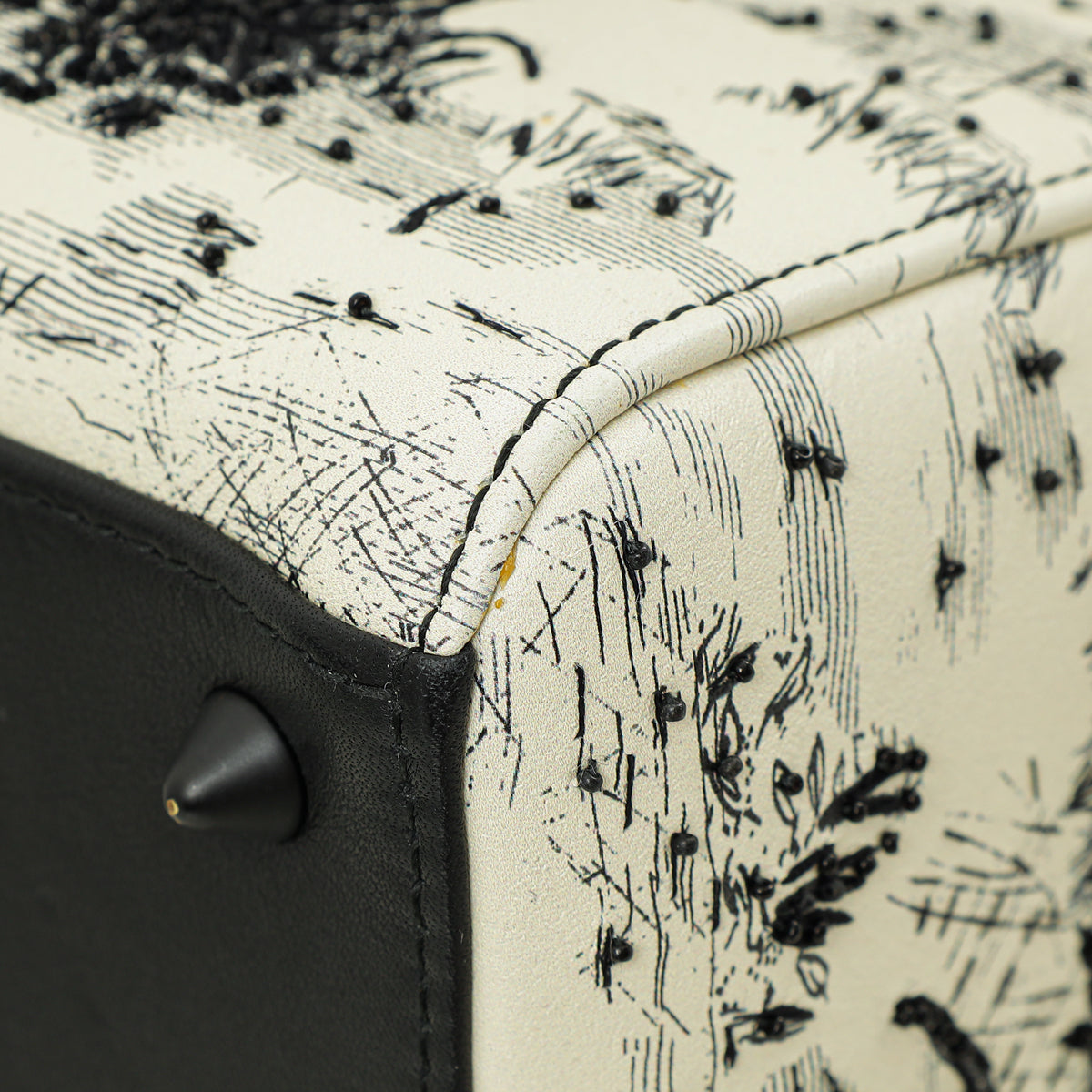 Christian Dior Bicolor Toile De Jouy Carnivora Embroidery Lady Dior Medium Bag
