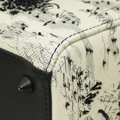 Christian Dior Bicolor Toile De Jouy Carnivora Embroidery Lady Dior Medium Bag