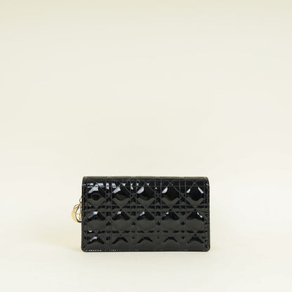 Christian Dior Black Lady Dior Chain Pouch Clutch