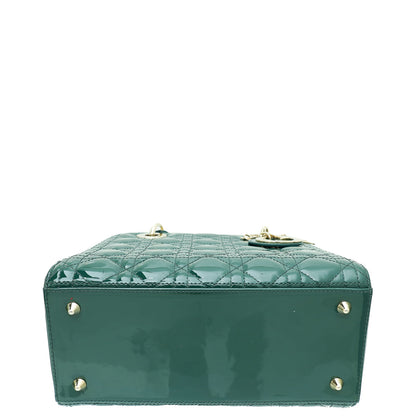 Christian Dior Green Lady Dior Medium Bag
