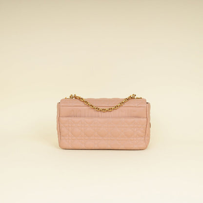 Christian Dior Rose De Vents Caro Cannage Medium Flap Bag