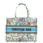 Christian Dior Multicolor Book Tote Latte D-Constellation Embroidery Medium Bag