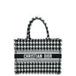 Christian Dior Bicolor Book Tote Macro Houndstooth Embroidery Medium Bag