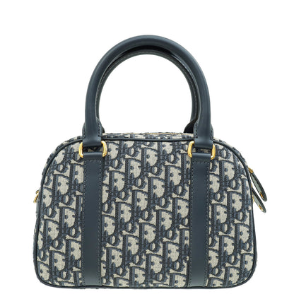 Christian Dior Blue Oblique D-Vibe Bowling Medium Bag