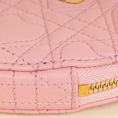 Christian Dior Pale Pink Dioramour Dior Caro Heart Pouch With Chain
