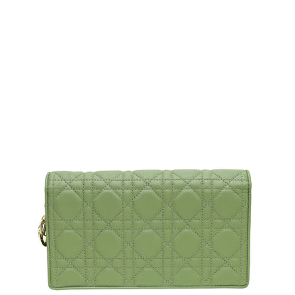 Christian Dior Grayish Olive Lady Dior Chain Pouch
