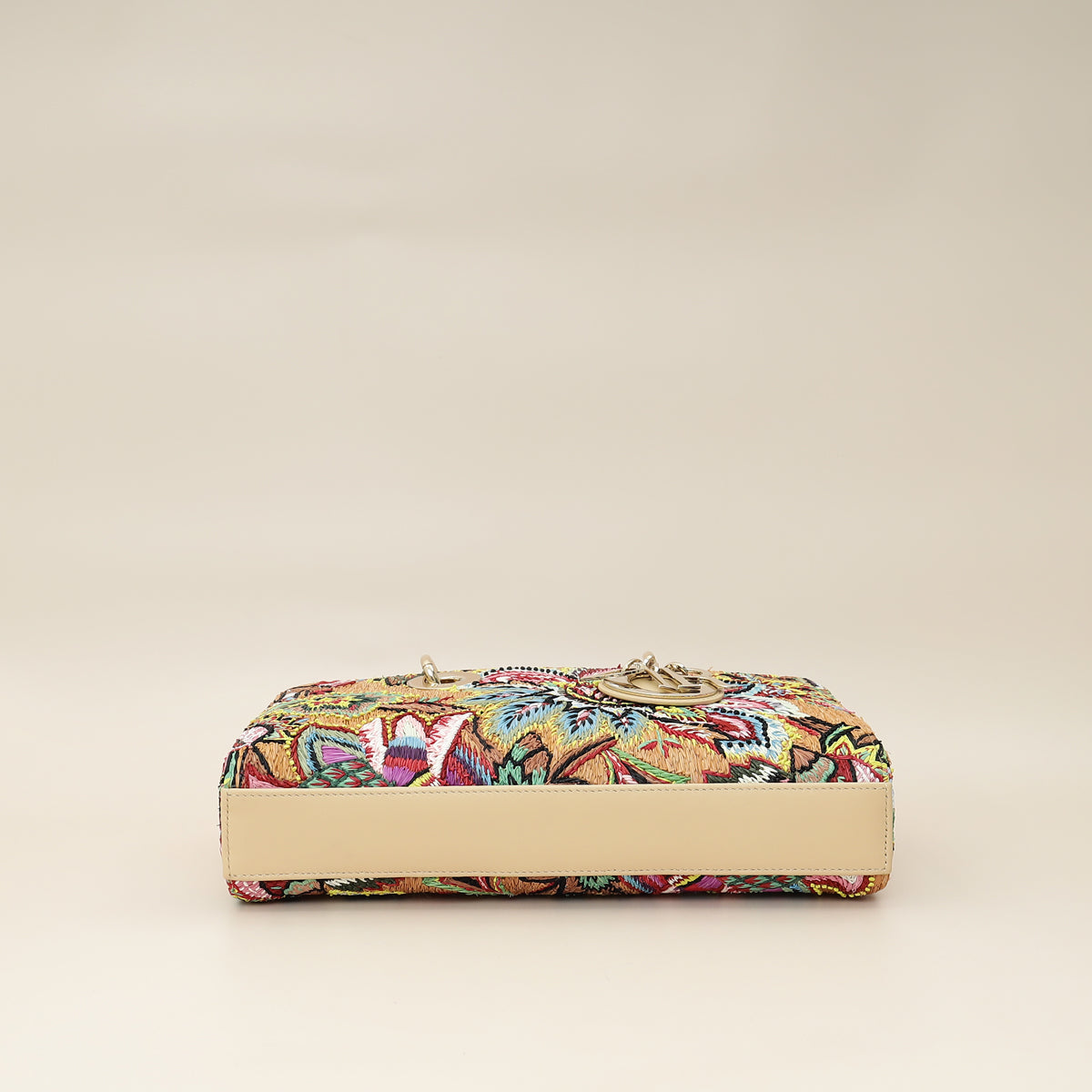 Christian Dior Multicolor Lady D-Joy Medium Raffai Albero Della Vita Embroidery Bag