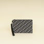Christian Dior Navy Blue Oblique A5 Zipped Pouch