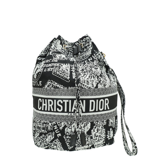 Christian Dior Bicolor Plan De Paris Motif Diortravel Pouch