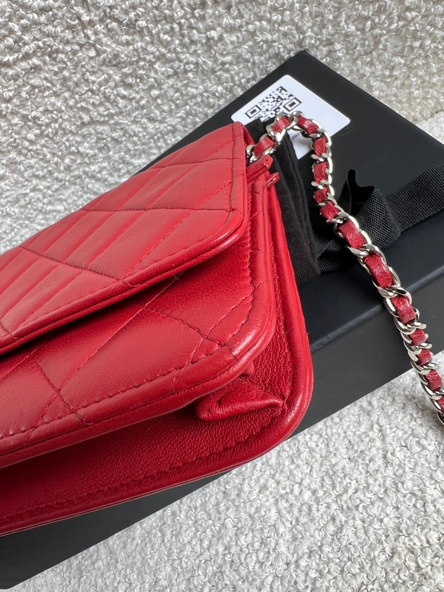 Chanel Red Lambskin Wallet on Chain (RRP £2,930)