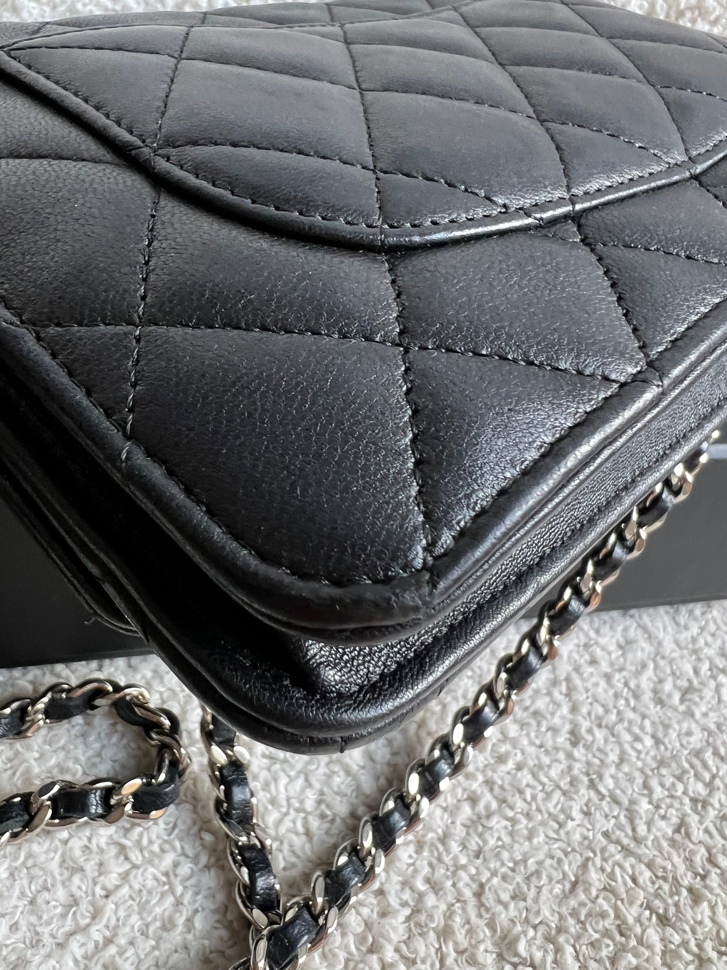 Chanel Wallet on Chain in Black Lambskin Silver Hardware (RRP £2,930)